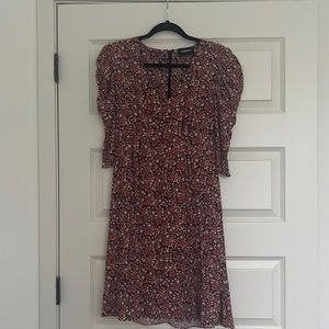 Floral Print Puff Sleeve Dress
